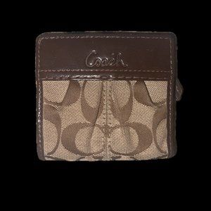 Coach Signature Canvas Wallet Small